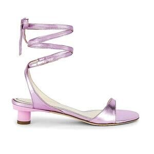 Tibi Metallic Violet Lace-Up Sandal Ankle Wrap Leather Made in Italy Size 37